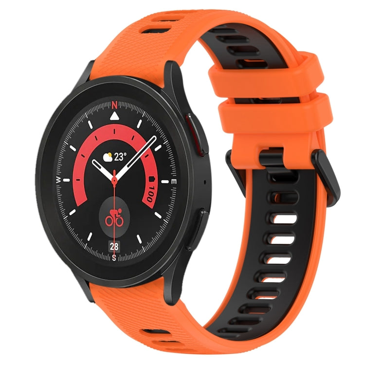 For Samsung Galaxy Watch5 Pro 45mm 20mm Sports Two-Color Silicone Watch Band