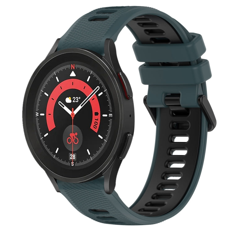 For Samsung Galaxy Watch5 Pro 45mm 20mm Sports Two-Color Silicone Watch Band