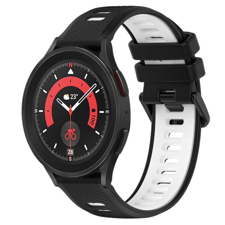 For Samsung Galaxy Watch5 Pro 45mm 20mm Sports Two-Color Silicone Watch Band