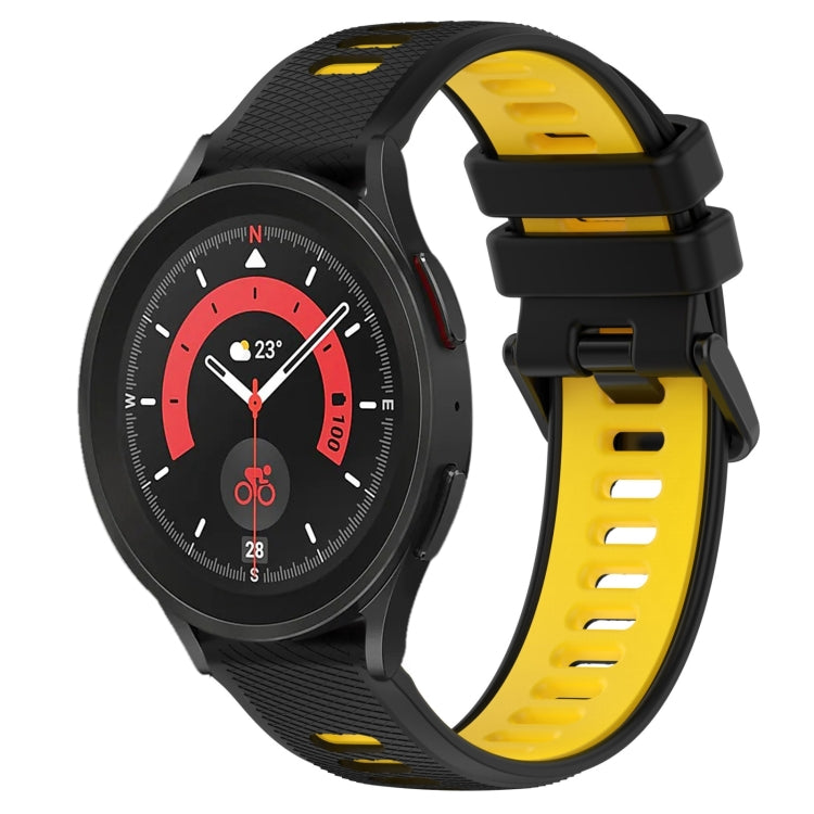 For Samsung Galaxy Watch5 Pro 45mm 20mm Sports Two-Color Silicone Watch Band