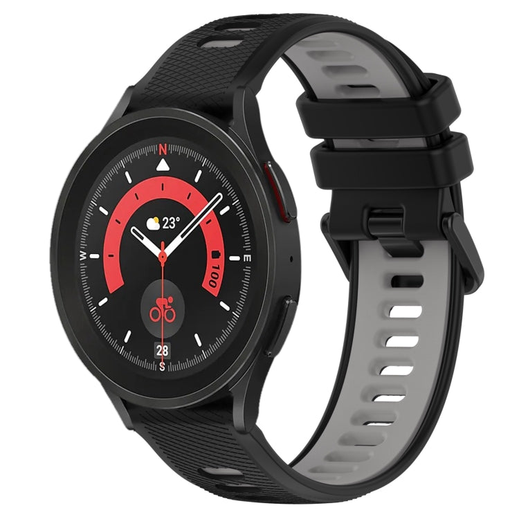 For Samsung Galaxy Watch5 Pro 45mm 20mm Sports Two-Color Silicone Watch Band