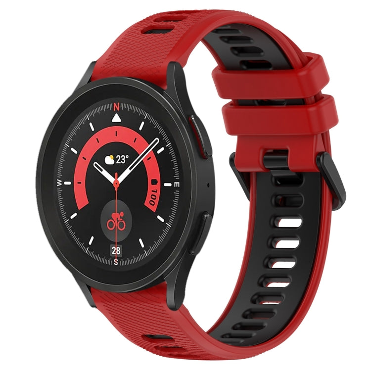 For Samsung Galaxy Watch5 Pro 45mm 20mm Sports Two-Color Silicone Watch Band