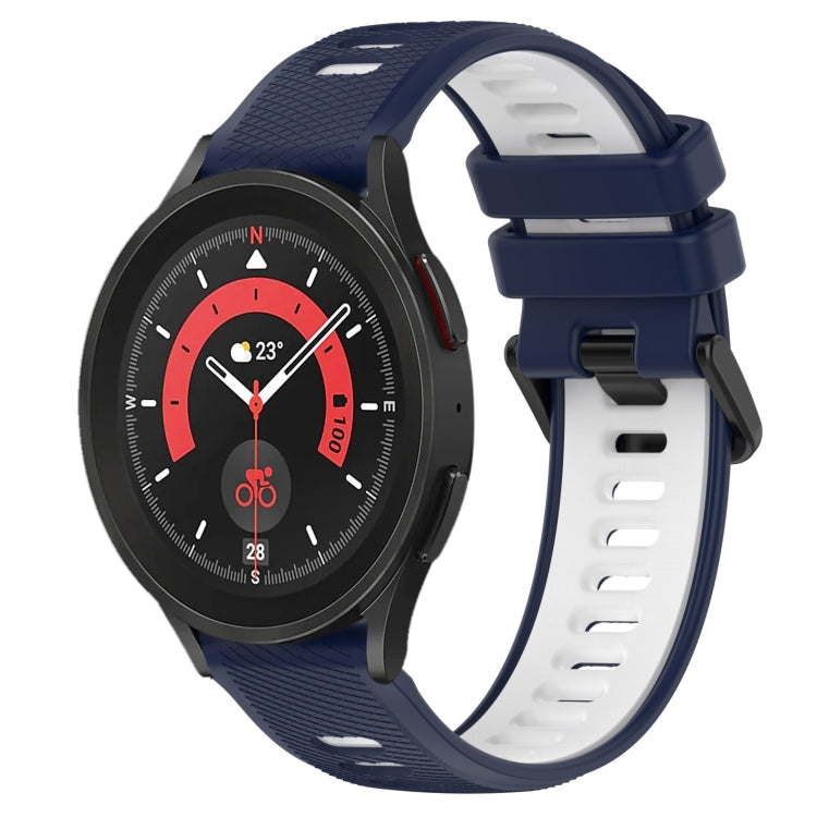 For Samsung Galaxy Watch5 Pro 45mm 20mm Sports Two-Color Silicone Watch Band