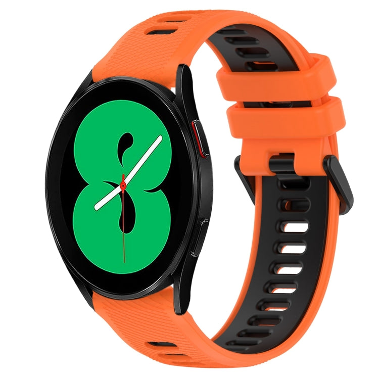 For Samsung Galaxy Watch4 44mm 20mm Sports Two-Color Silicone Watch Band