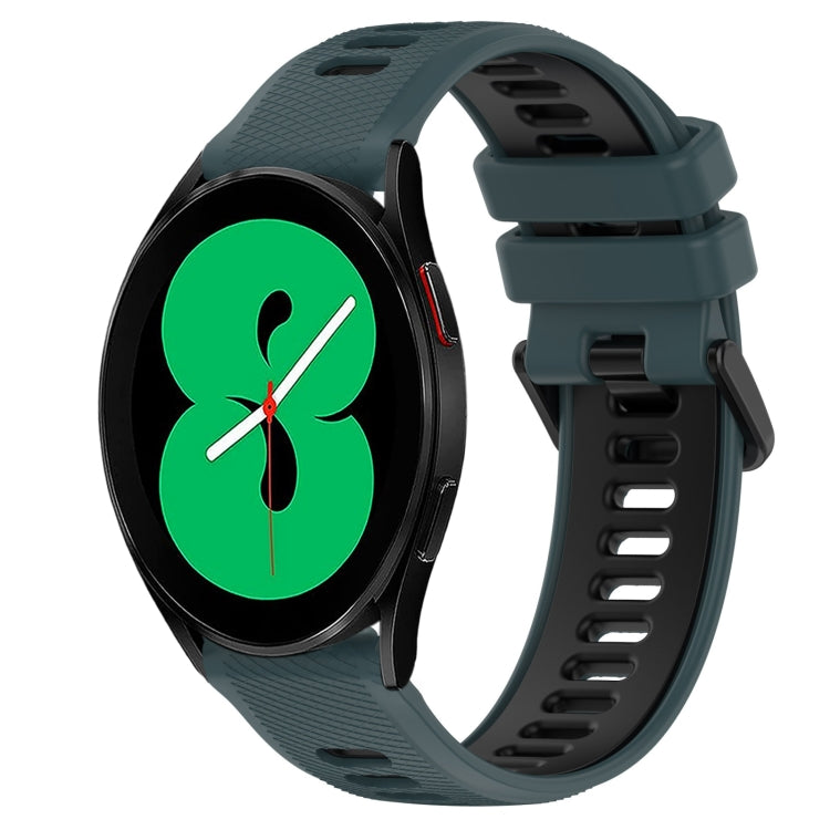 For Samsung Galaxy Watch4 44mm 20mm Sports Two-Color Silicone Watch Band