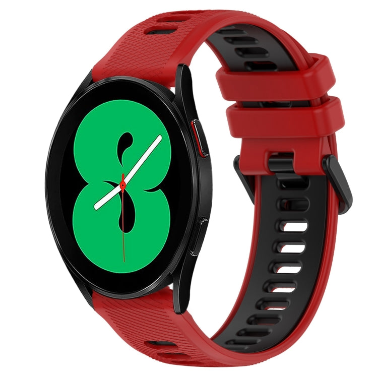 For Samsung Galaxy Watch4 44mm 20mm Sports Two-Color Silicone Watch Band