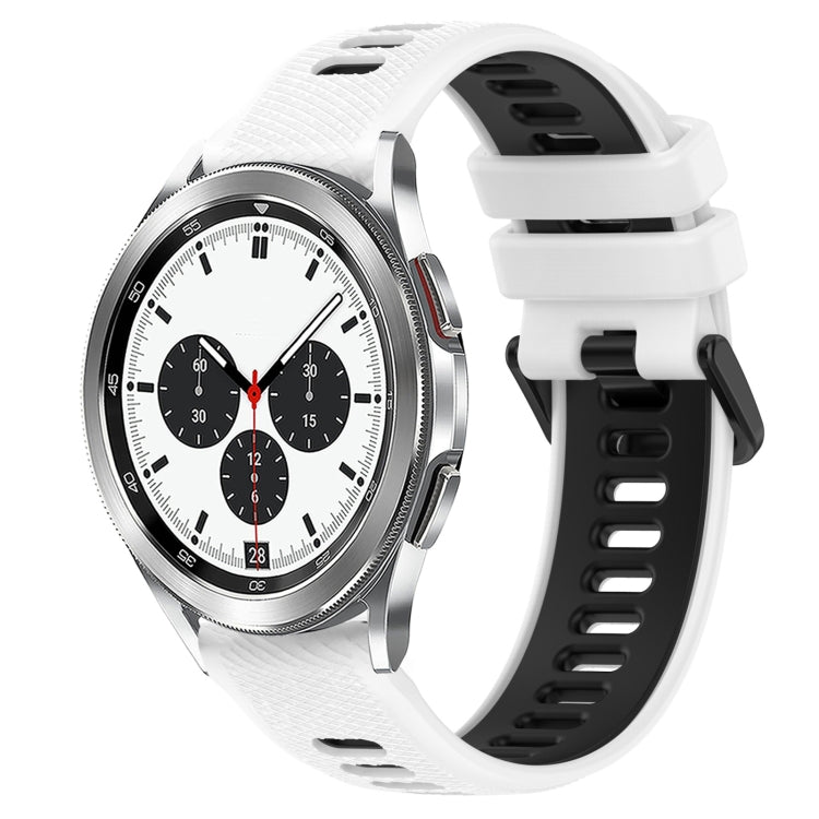 For Samsung  Galaxy Watch4 Classic 42mm 20mm Sports Two-Color Silicone Watch Band