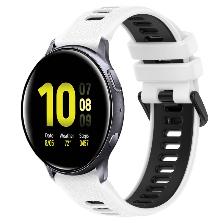 For Samsung Galaxy Watch Active2 44mm 20mm Sports Two-Color Silicone Watch Band