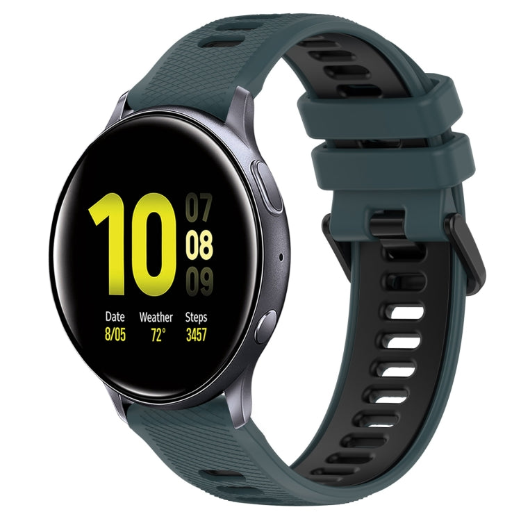 For Samsung Galaxy Watch Active2 44mm 20mm Sports Two-Color Silicone Watch Band