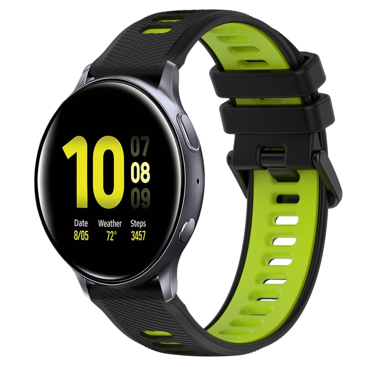 For Samsung Galaxy Watch Active2 44mm 20mm Sports Two-Color Silicone Watch Band