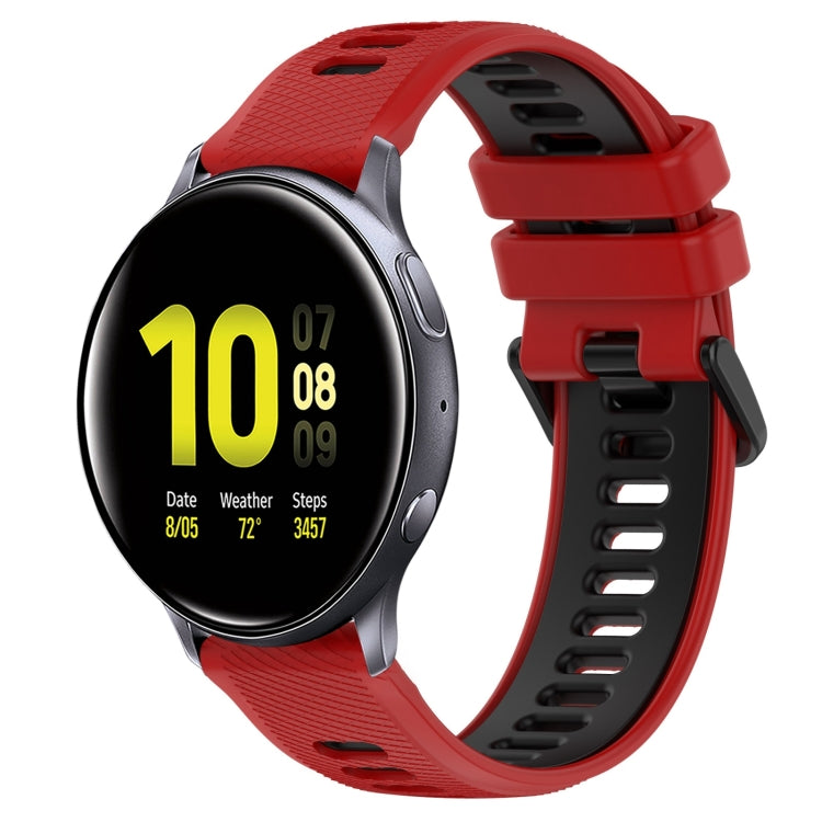 For Samsung Galaxy Watch Active2 44mm 20mm Sports Two-Color Silicone Watch Band