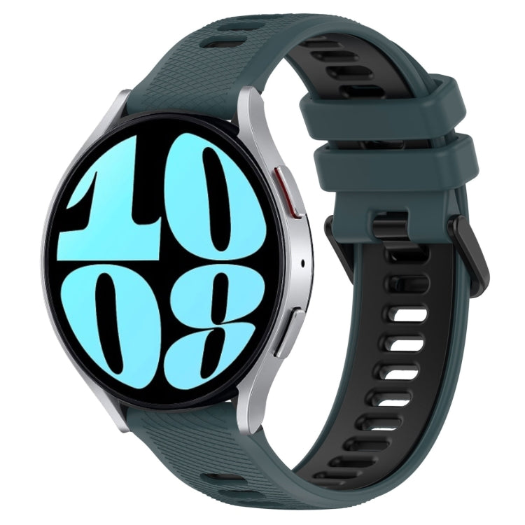 For Samsung Galaxy Watch 6 40mm 20mm Sports Two-Color Silicone Watch Band