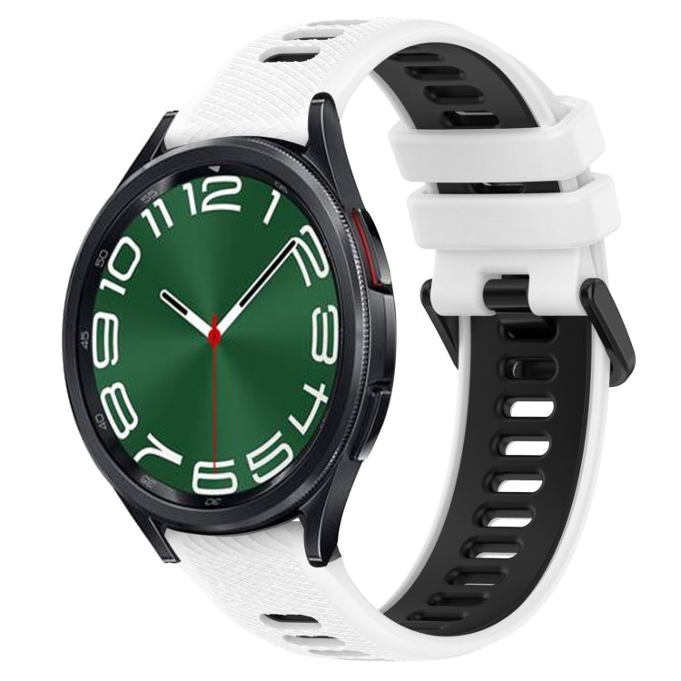 For Samsung Galaxy Watch 6 Classic 47mm 20mm Sports Two-Color Silicone Watch Band