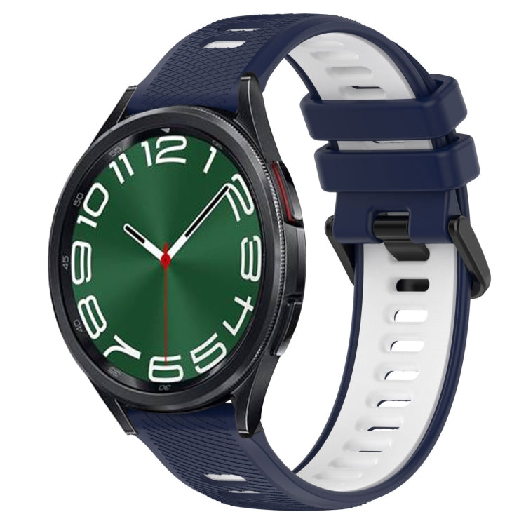 For Samsung Galaxy Watch 6 Classic 47mm 20mm Sports Two-Color Silicone Watch Band