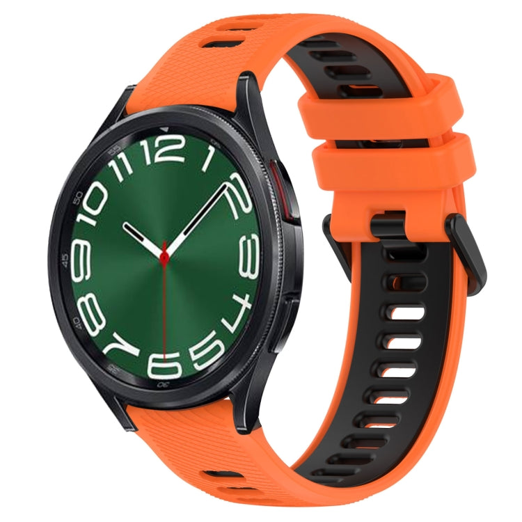 For Samsung Galaxy Watch 6 Classic 43mm 20mm Sports Two-Color Silicone Watch Band