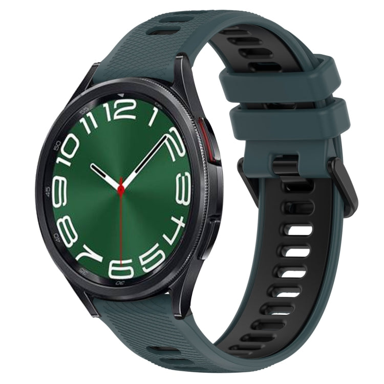 For Samsung Galaxy Watch 6 Classic 43mm 20mm Sports Two-Color Silicone Watch Band