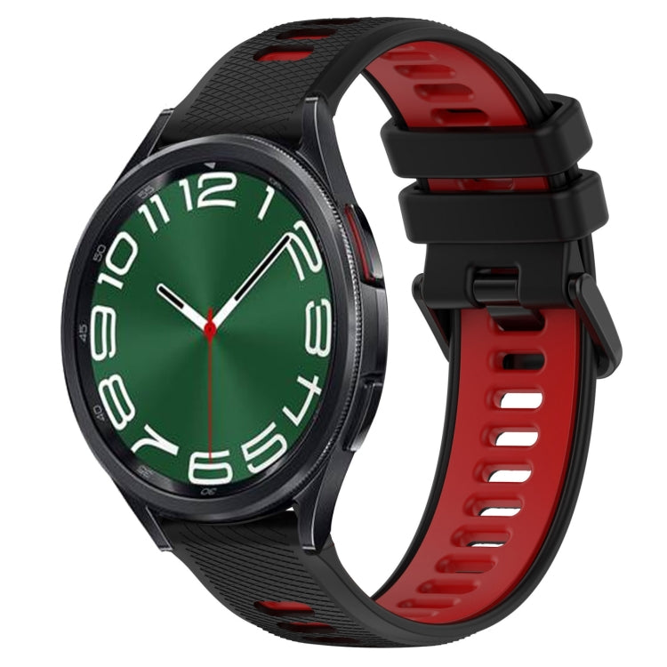 For Samsung Galaxy Watch 6 Classic 43mm 20mm Sports Two-Color Silicone Watch Band