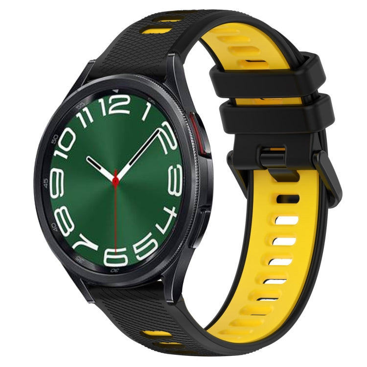 For Samsung Galaxy Watch 6 Classic 43mm 20mm Sports Two-Color Silicone Watch Band
