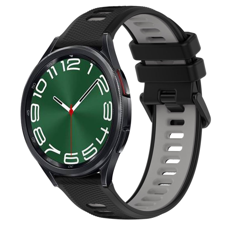 For Samsung Galaxy Watch 6 Classic 43mm 20mm Sports Two-Color Silicone Watch Band