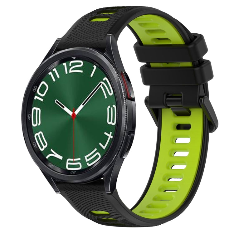 For Samsung Galaxy Watch 6 Classic 43mm 20mm Sports Two-Color Silicone Watch Band