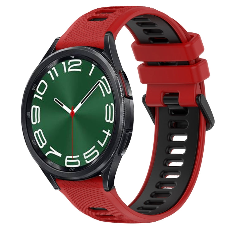 For Samsung Galaxy Watch 6 Classic 43mm 20mm Sports Two-Color Silicone Watch Band
