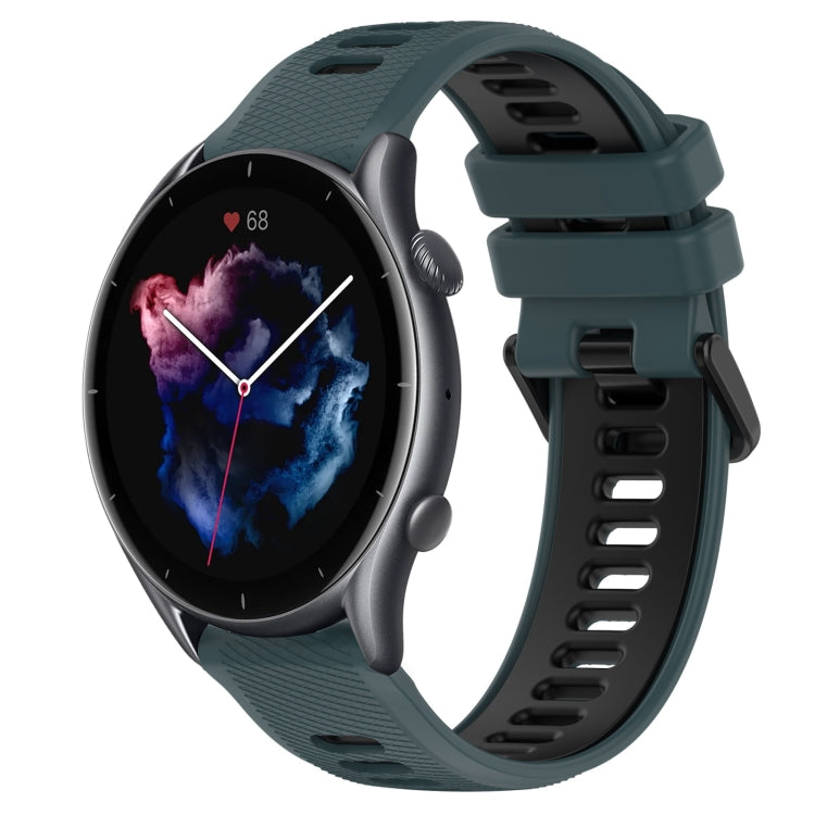 For Amazfit 3 22MM Sports Two-Color Silicone Watch Band