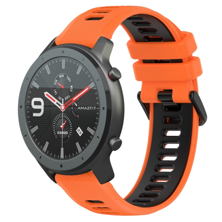 For Amazfit GTR 47mm 22MM Sports Two-Color Silicone Watch Band