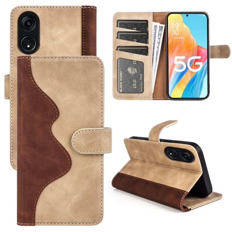 For OPPO A1 Pro 5G / Reno8 T 5G Stitching Horizontal Flip Leather Phone Case