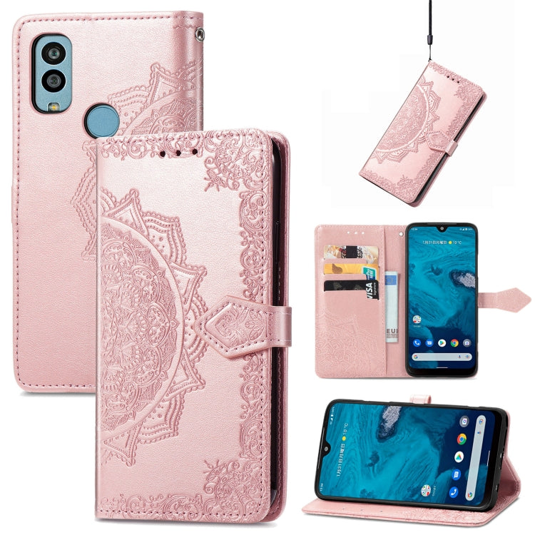 For Kyocera Android One S10 Mandala Flower Embossed Leather Phone Case