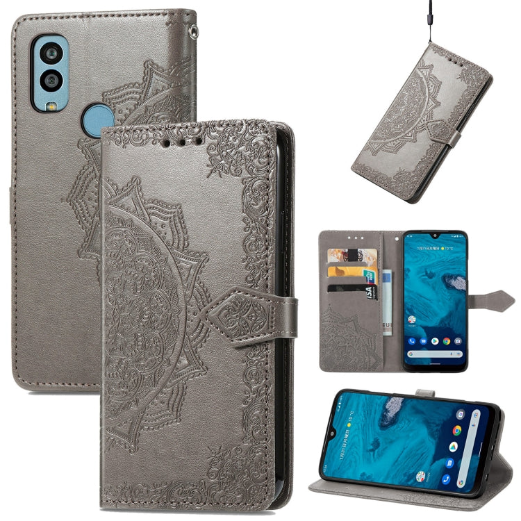 For Kyocera Android One S10 Mandala Flower Embossed Leather Phone Case