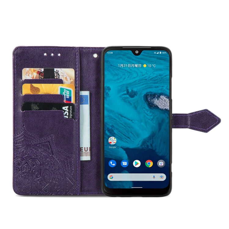 For Kyocera Android One S10 Mandala Flower Embossed Leather Phone Case