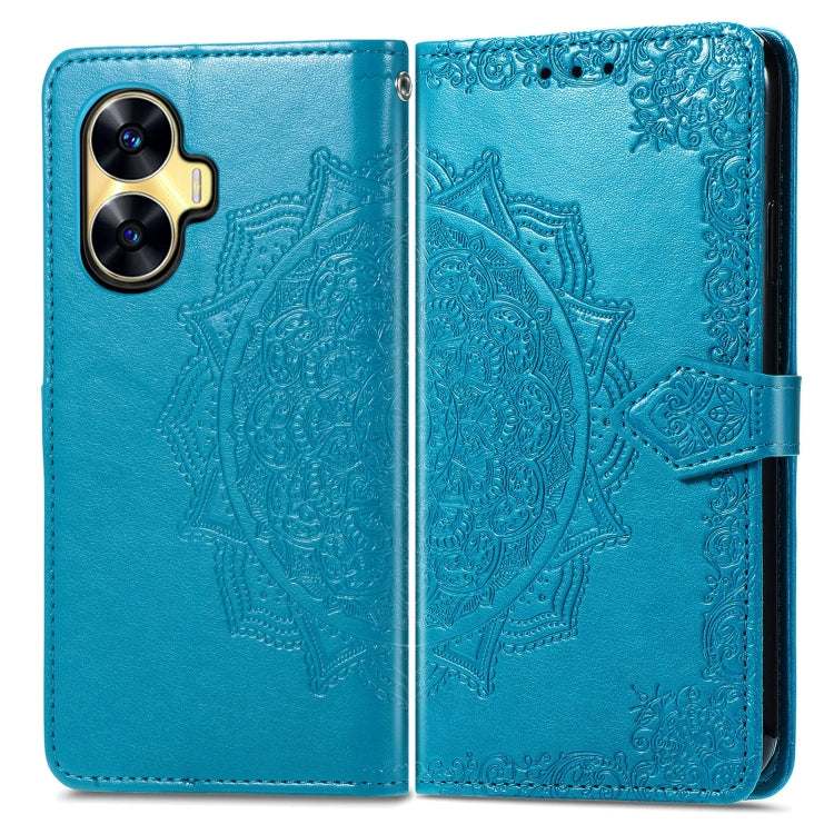 For Realme C55 Mandala Flower Embossed Leather Phone Case