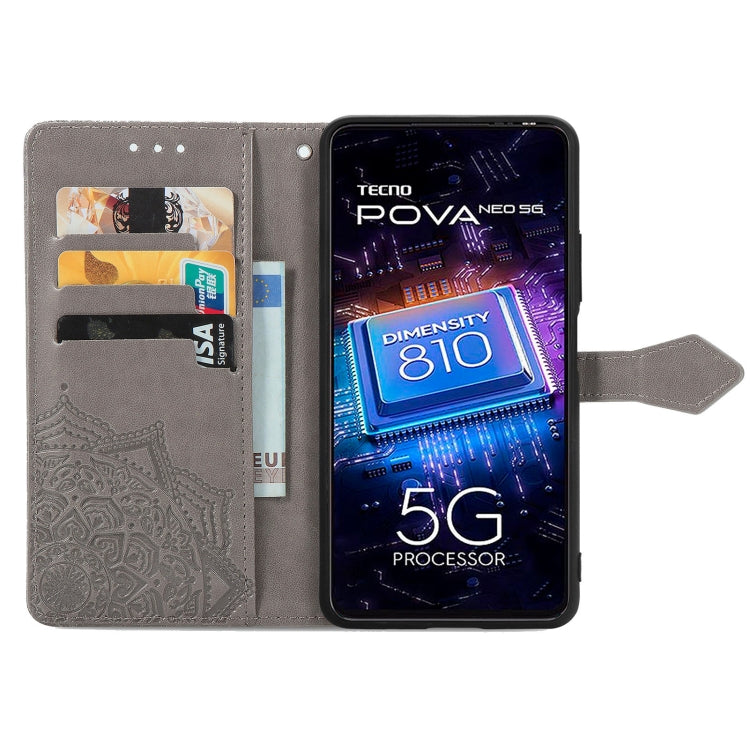 For Tecno Pova Neo 5G Mandala Flower Embossed Leather Phone Case