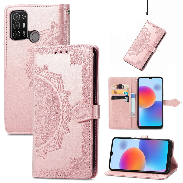 For ZTE Blade A52 Mandala Flower Embossed Leather Phone Case