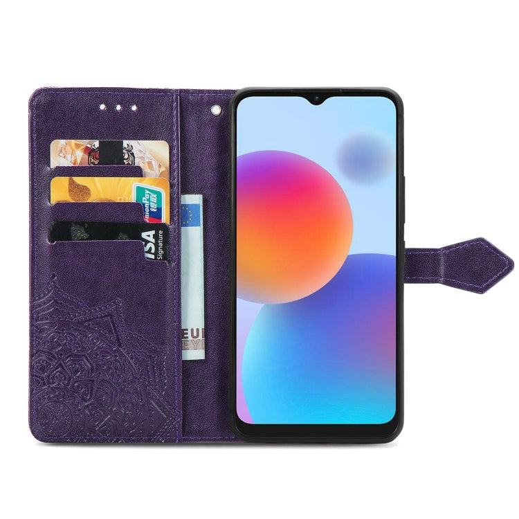 For ZTE Blade A52 Mandala Flower Embossed Leather Phone Case