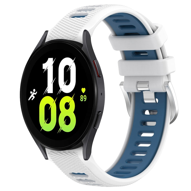For Samsung Galaxy Watch5 44mm 20mm Sports Two-Color Steel Buckle Silicone Watch Band