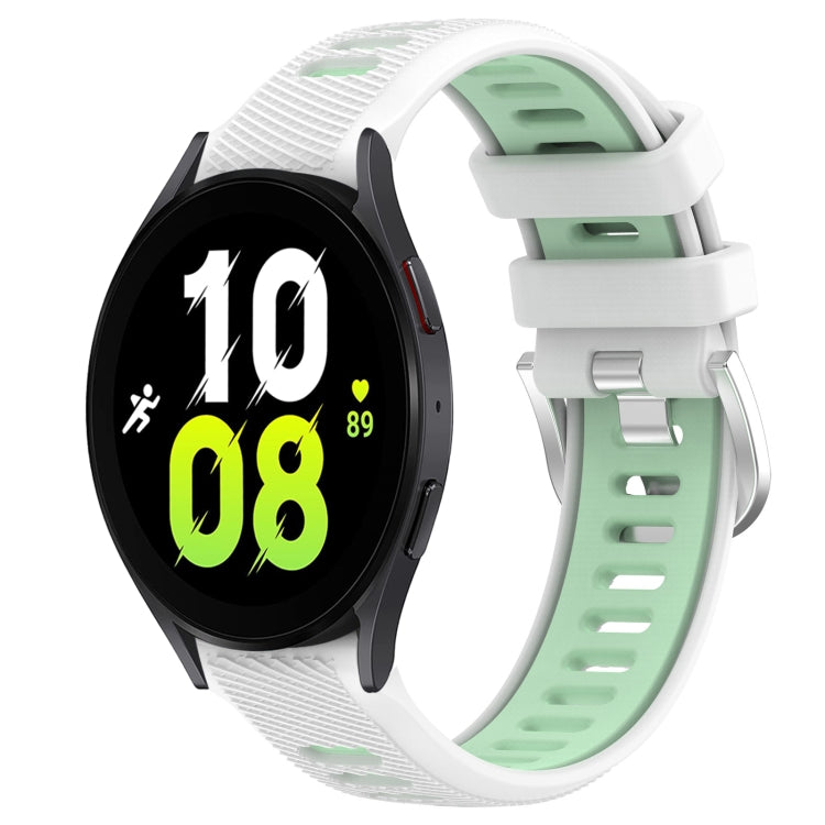 For Samsung Galaxy Watch5 44mm 20mm Sports Two-Color Steel Buckle Silicone Watch Band