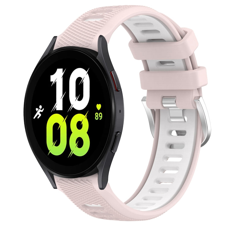 For Samsung Galaxy Watch5 44mm 20mm Sports Two-Color Steel Buckle Silicone Watch Band