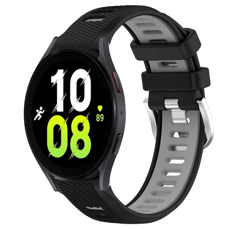 For Samsung Galaxy Watch5 44mm 20mm Sports Two-Color Steel Buckle Silicone Watch Band