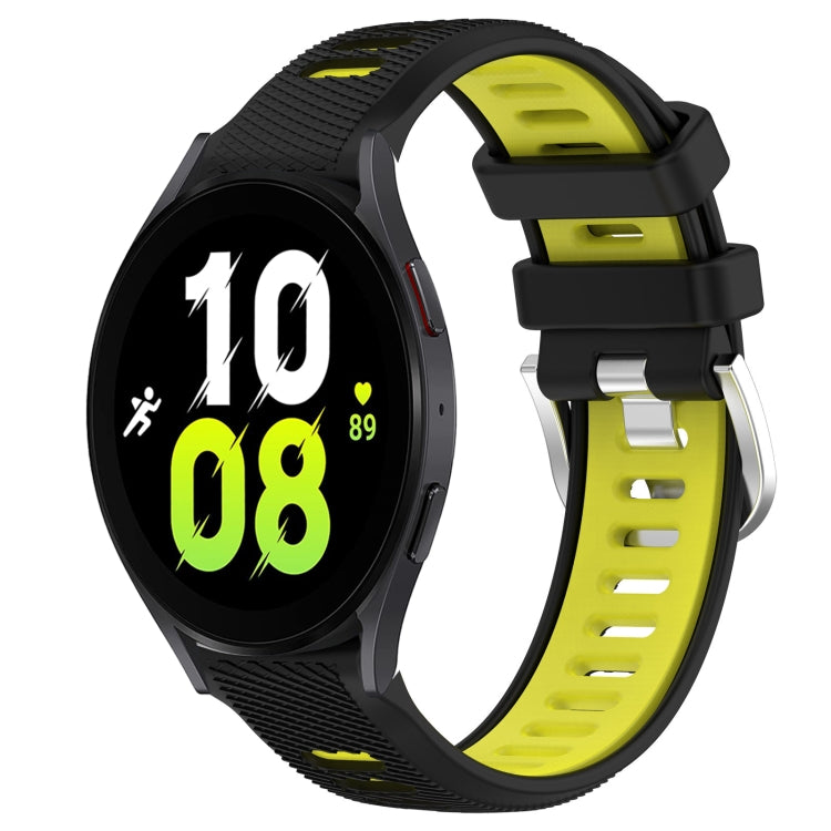 For Samsung Galaxy Watch5 44mm 20mm Sports Two-Color Steel Buckle Silicone Watch Band