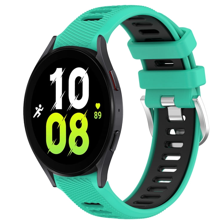 For Samsung Galaxy Watch5 44mm 20mm Sports Two-Color Steel Buckle Silicone Watch Band