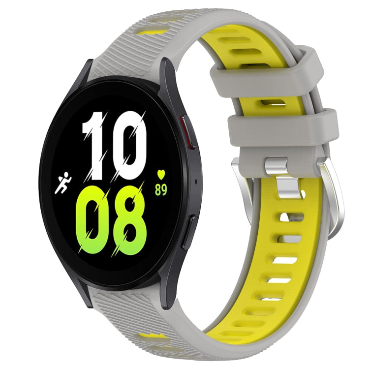For Samsung Galaxy Watch5 44mm 20mm Sports Two-Color Steel Buckle Silicone Watch Band