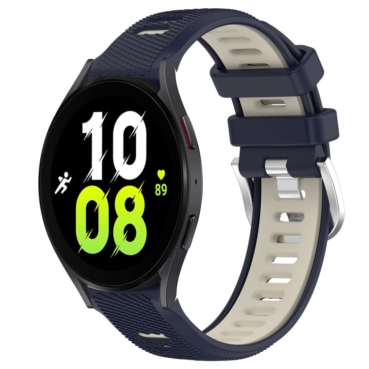 For Samsung Galaxy Watch5 44mm 20mm Sports Two-Color Steel Buckle Silicone Watch Band