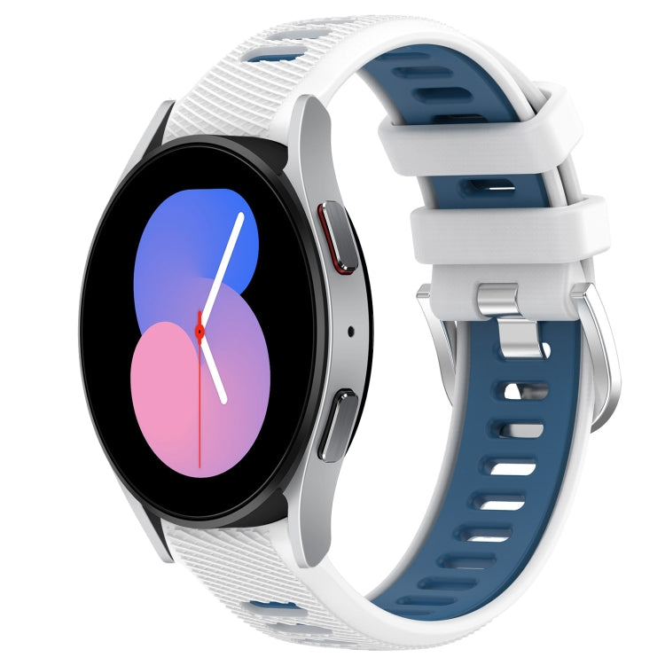 For Samsung Galaxy Watch5 40mm 20mm Sports Two-Color Steel Buckle Silicone Watch Band