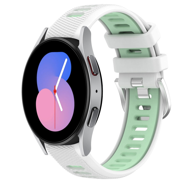 For Samsung Galaxy Watch5 40mm 20mm Sports Two-Color Steel Buckle Silicone Watch Band