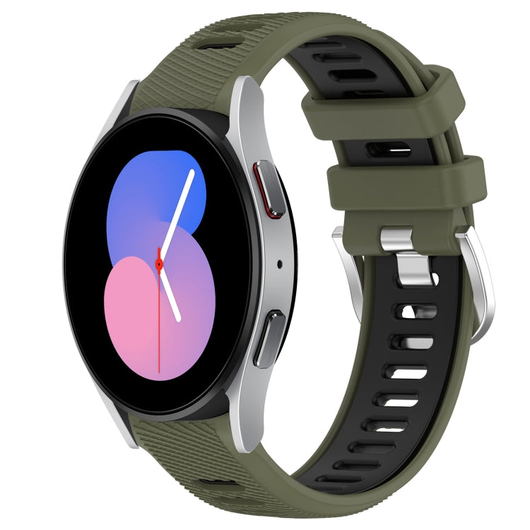 For Samsung Galaxy Watch5 40mm 20mm Sports Two-Color Steel Buckle Silicone Watch Band