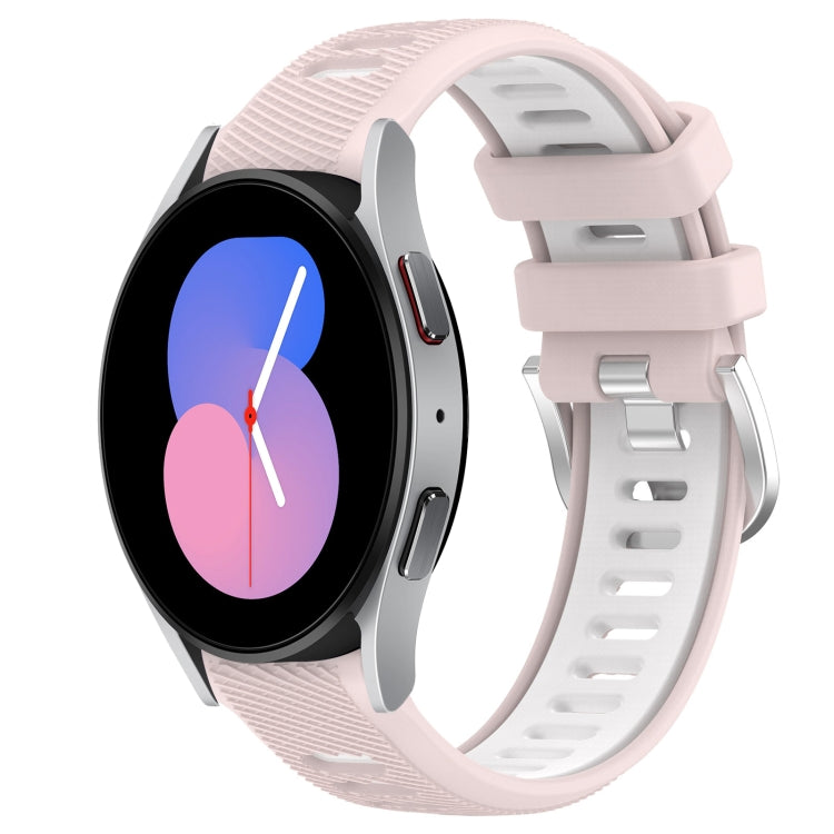 For Samsung Galaxy Watch5 40mm 20mm Sports Two-Color Steel Buckle Silicone Watch Band