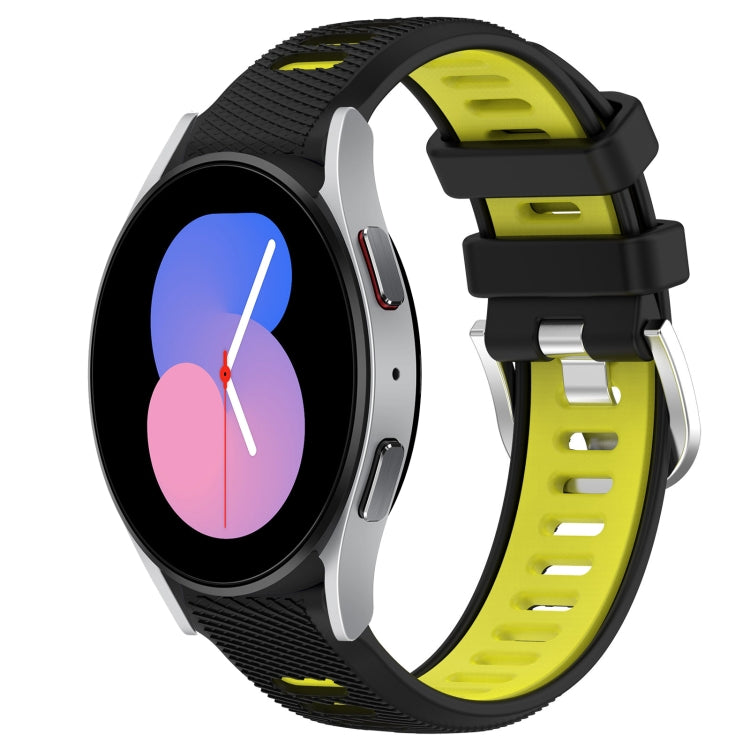 For Samsung Galaxy Watch5 40mm 20mm Sports Two-Color Steel Buckle Silicone Watch Band