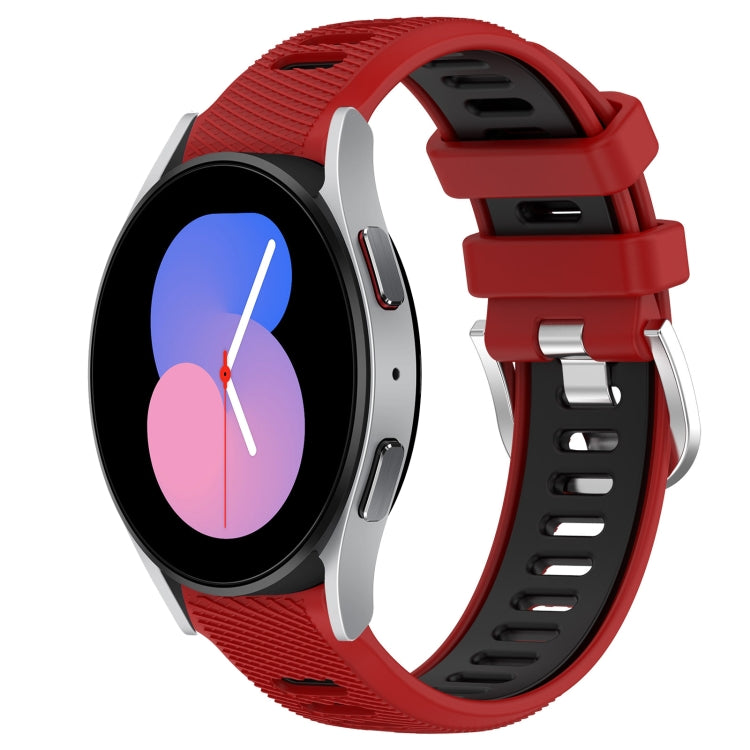 For Samsung Galaxy Watch5 40mm 20mm Sports Two-Color Steel Buckle Silicone Watch Band