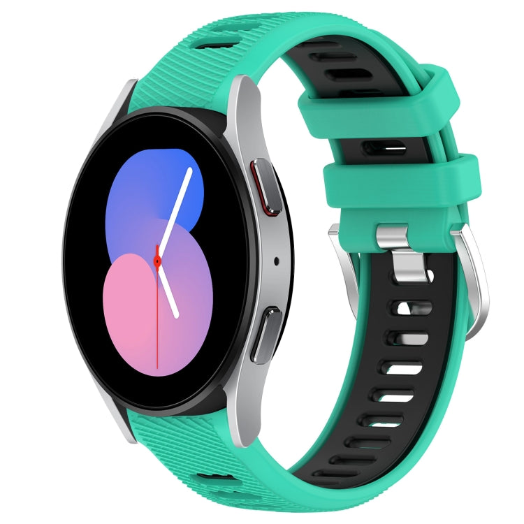 For Samsung Galaxy Watch5 40mm 20mm Sports Two-Color Steel Buckle Silicone Watch Band